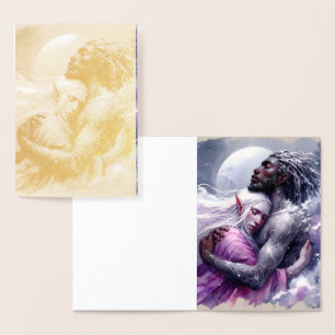 Tarjeta Con Relieve Metalizado Quaraun & BoomFuzzy - Abrazo