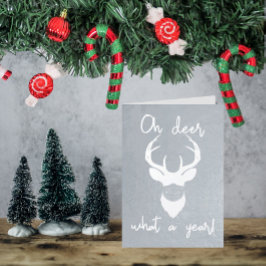 Tarjeta Con Relieve Metalizado ¡Qué Año! Navidades divertidos