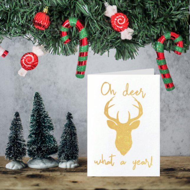 Tarjeta Con Relieve Metalizado ¡Qué Año! Navidades divertidos (Subido por el creador)