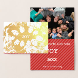 Tarjeta Con Relieve Metalizado Que tu año esté lleno de Navidades de la Alegría. 