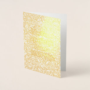 Tarjeta Con Relieve Metalizado Quiero una vida feliz - Cita positiva