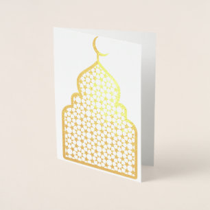 Tarjeta Con Relieve Metalizado Ramadán