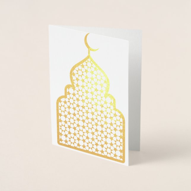 Tarjeta Con Relieve Metalizado Ramadán (Anverso)