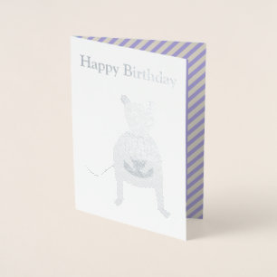 Tarjeta Con Relieve Metalizado Rata siamesa con Personalizado de pastel de cumple