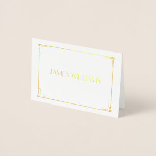 Tarjeta Con Relieve Metalizado Real Relieve metalizado dorado Art Decó Boda con t