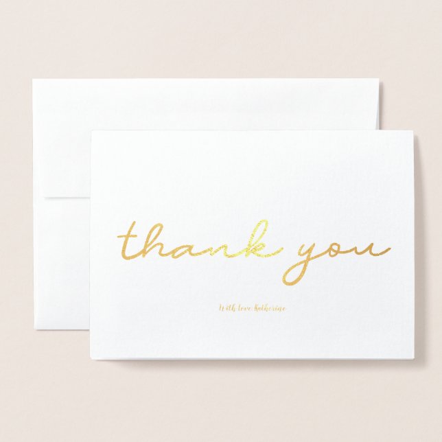 Tarjeta Con Relieve Metalizado Real Relieve metalizado dorado Elegante Personaliz (Anverso con sobre)