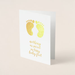 Tarjeta Con Relieve Metalizado recién nacido linda cita Gold