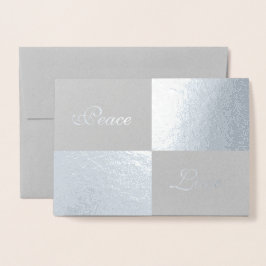 Tarjeta Con Relieve Metalizado Rectángulos de Relieve metalizado plateado y gris