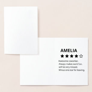 Tarjeta Con Relieve Metalizado Regalo de despedida personalizado: divertido compa