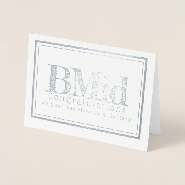 Tarjeta Con Relieve Metalizado Relieve metalizado de bachillerato en partería (Anverso)