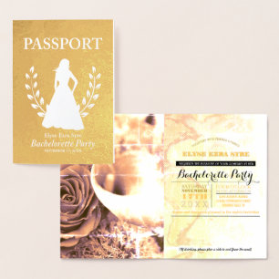 Tarjeta Con Relieve Metalizado Relieve metalizado de oro del pasaporte del partid