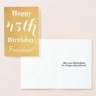 Tarjeta Con Relieve Metalizado Relieve metalizado dorado básico 45º cumpleaños +