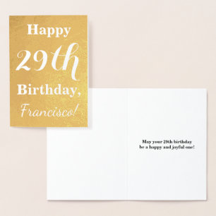 Tarjeta Con Relieve Metalizado Relieve metalizado dorado básico "FELIZ CUMPLEAÑOS