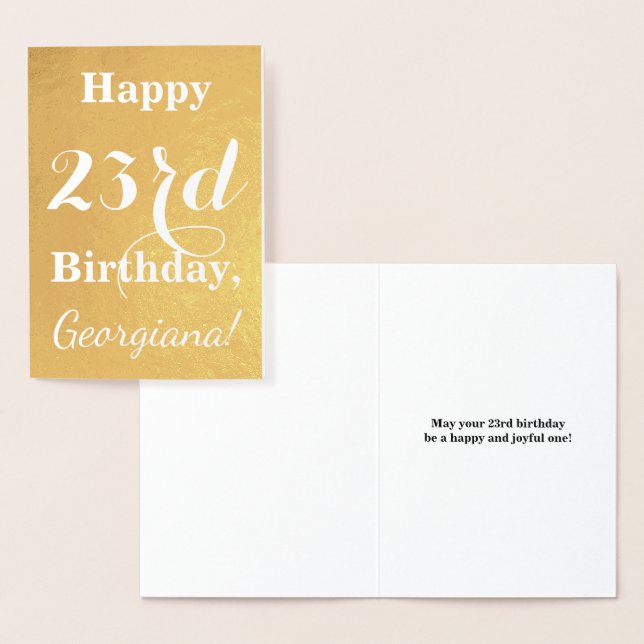 Tarjeta Con Relieve Metalizado Relieve metalizado dorado básico "FELIZ CUMPLEAÑOS (Demostración)