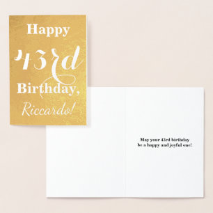 Tarjeta Con Relieve Metalizado Relieve metalizado dorado básico "FELIZ CUMPLEAÑOS