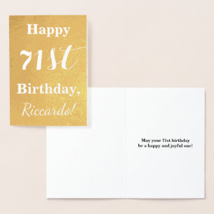 Tarjeta Con Relieve Metalizado Relieve metalizado dorado básico "FELIZ CUMPLEAÑOS
