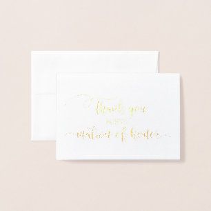 Tarjeta Con Relieve Metalizado Relieve metalizado dorado Boda Gracias Card Matron