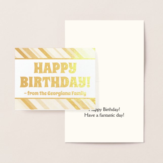 Tarjeta Con Relieve Metalizado Relieve metalizado dorado caprichoso "¡FELIZ CUMPL (Demostración)