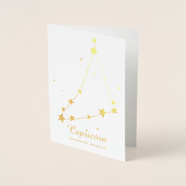 Tarjeta Con Relieve Metalizado Relieve metalizado dorado CAPRICORN Constelación d (Anverso)