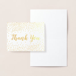 Tarjeta Con Relieve Metalizado Relieve metalizado dorado Confetti Gracias