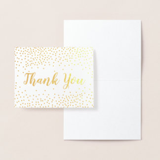 Tarjeta Con Relieve Metalizado Relieve metalizado dorado Confetti Gracias
