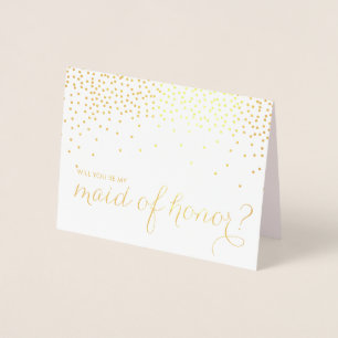 Tarjeta Con Relieve Metalizado Relieve metalizado dorado Confetti será mi emplead