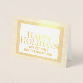 Tarjeta Con Relieve Metalizado Relieve metalizado dorado corporativo feliz vacaci