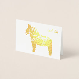 Tarjeta Con Relieve Metalizado Relieve metalizado dorado Dala Caballo Dios Jul Ta