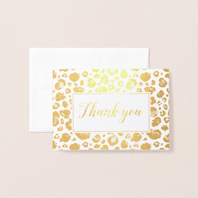 Tarjeta Con Relieve Metalizado Relieve metalizado dorado de impresión Leopard Gra (Anverso con sobre)