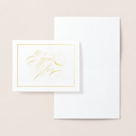 Tarjeta Con Relieve Metalizado Relieve metalizado dorado Elegante Caligrafía Grac