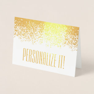 Tarjeta Con Relieve Metalizado Relieve metalizado dorado Glitzy