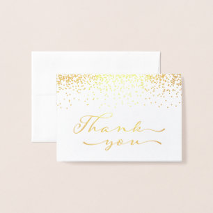 Tarjeta Con Relieve Metalizado Relieve metalizado dorado Gracias Notecard