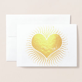 Tarjeta Con Relieve Metalizado Relieve metalizado dorado Heart Valentine