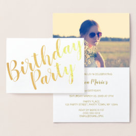 Tarjeta Con Relieve Metalizado Relieve metalizado dorado moderno foto de invitaci