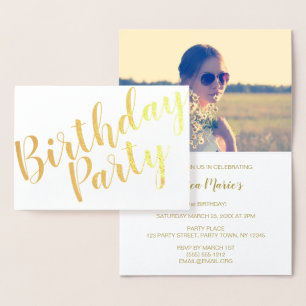 Tarjeta Con Relieve Metalizado Relieve metalizado dorado moderno foto de invitaci
