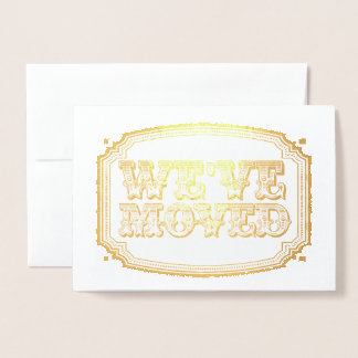 Tarjeta Con Relieve Metalizado Relieve metalizado dorado Nueva dirección Moving H