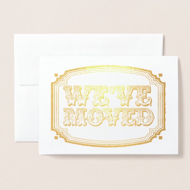 Tarjeta Con Relieve Metalizado Relieve metalizado dorado Nueva dirección Moving H (Anverso con sobre)