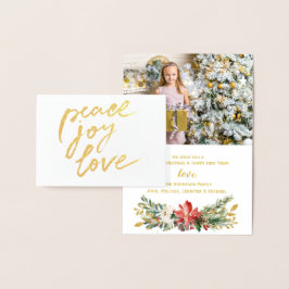 Tarjeta Con Relieve Metalizado Relieve metalizado dorado Paz Alegría Amo Navidade