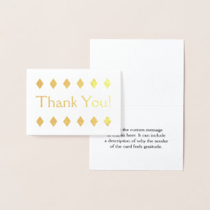 Tarjeta Con Relieve Metalizado Relieve metalizado dorado personalizado "¡Gracias!