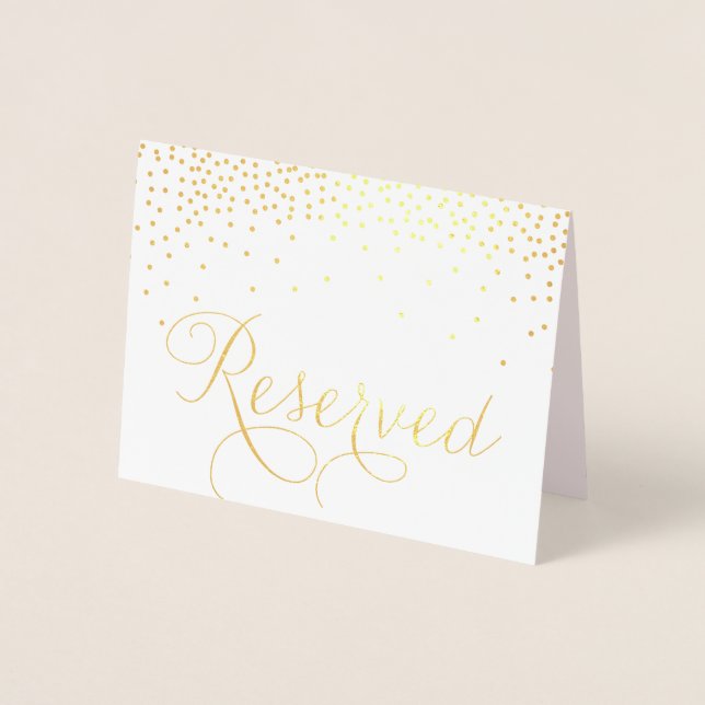 Tarjeta Con Relieve Metalizado Relieve metalizado dorado puntos de confetti Rótul (Anverso)