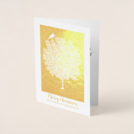 Tarjeta Con Relieve Metalizado Relieve metalizado dorado Raven decora árbol de Na