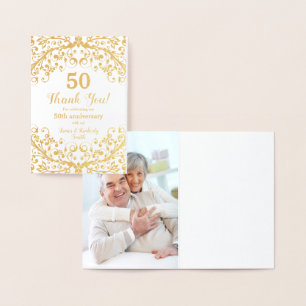 Tarjeta Con Relieve Metalizado Relieve metalizado dorado real 50 aniversario Boda