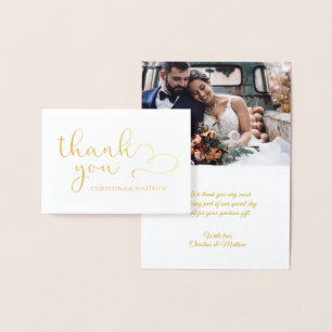 Tarjeta Con Relieve Metalizado RELIEVE METALIZADO DORADO REAL GRACIAS BODA   con 