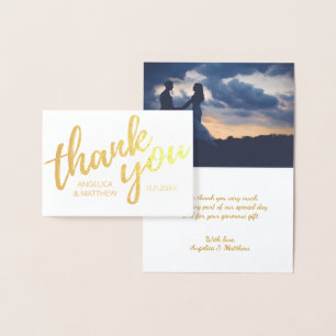 Tarjeta Con Relieve Metalizado RELIEVE METALIZADO DORADO REAL GRACIAS BODA con