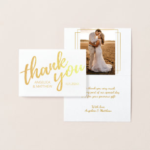 Tarjeta Con Relieve Metalizado RELIEVE METALIZADO DORADO REAL GRACIAS BODA con