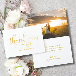 Tarjeta Con Relieve Metalizado RELIEVE METALIZADO DORADO REAL GRACIAS BODA con