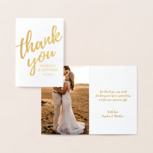 Tarjeta Con Relieve Metalizado RELIEVE METALIZADO DORADO REAL GRACIAS BODA con