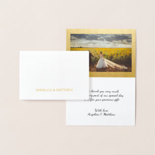 Tarjeta Con Relieve Metalizado RELIEVE METALIZADO DORADO REAL GRACIAS BODA con