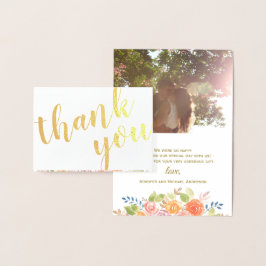 Tarjeta Con Relieve Metalizado Relieve metalizado dorado Rose Bouquet Gracias Fot