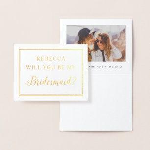 Tarjeta Con Relieve Metalizado Relieve metalizado dorado, serás mi novia.